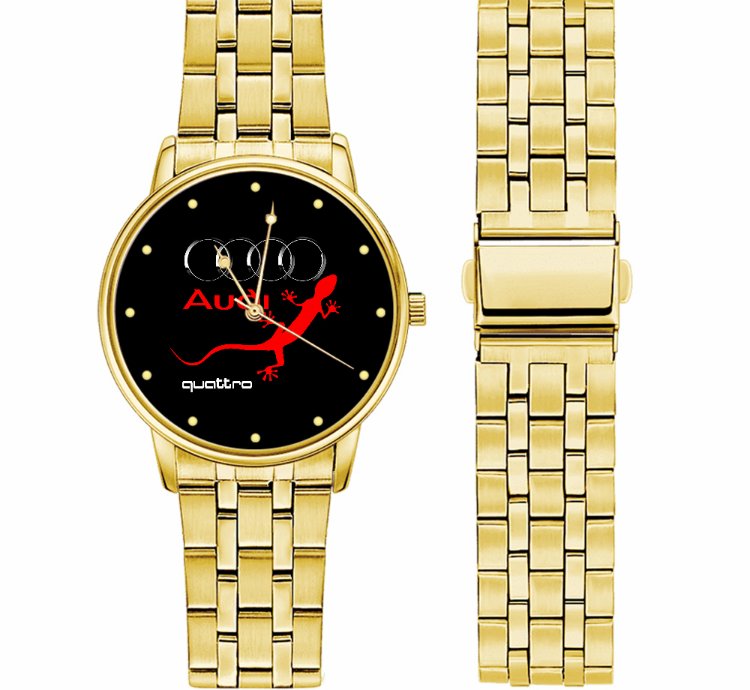 Audi Quattro Logo Sport Watch Leather Band