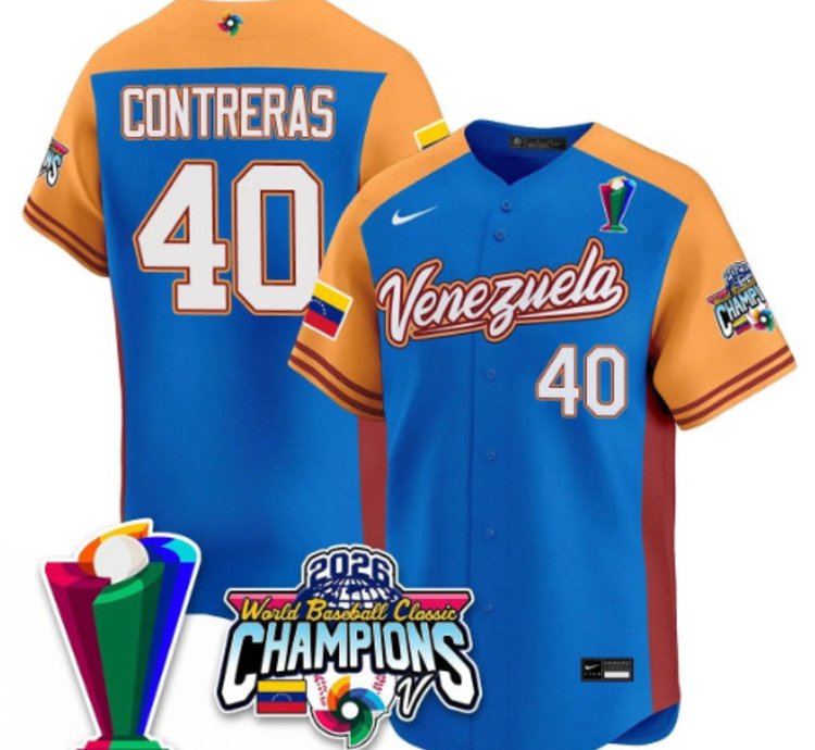 Willson Contreras 40 Venezuela Baseball Jersey 2026 World Baseball Classic Champions Limited Stitched