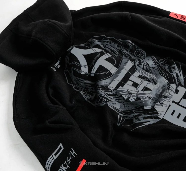 Kremlin Neo Hoodie - Zipper Hoodie Black Cybertech