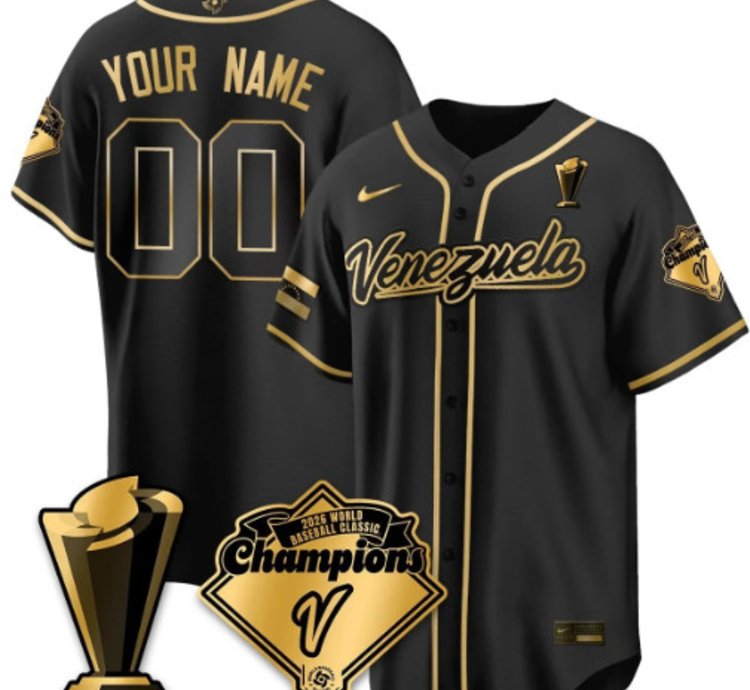 Custom Venezuela Baseball Jersey 2026 World Baseball Classic Champions Limited Stitched