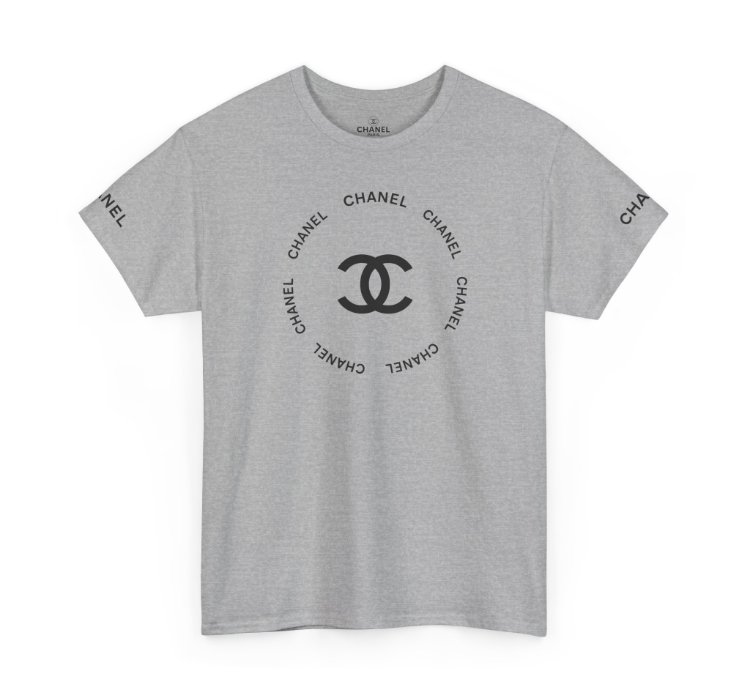 Chanel Logo Circle Grey T-shirt - Size Usa