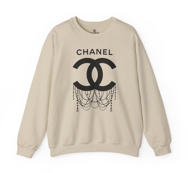 Chanel Logo Necklace Sand Sweatshirt - Size Usa