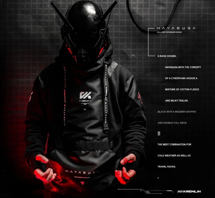 Kremlin Hayabusa - Cyber techwear Pullover Hoodie