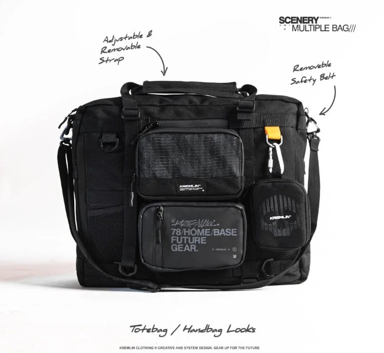 Kremlin Scenery - Multiple Bag 4 In 1 Hand Totebag Backpack Slingbag