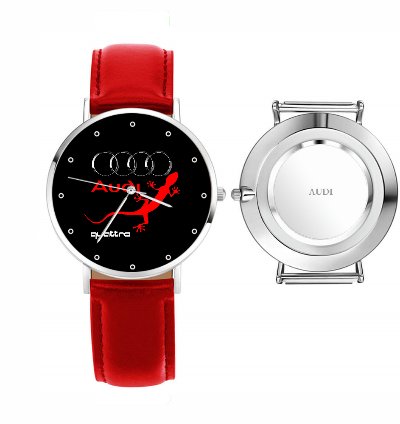 Audi Quattro Logo Sport Watch Leather Band