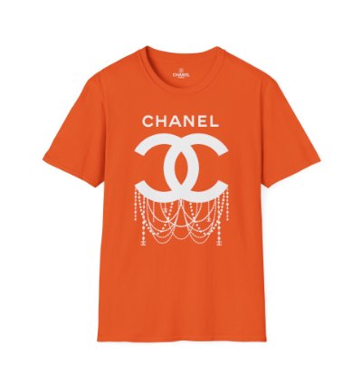 Chanel Logo Necklace Orange T-shirt - Size Usa