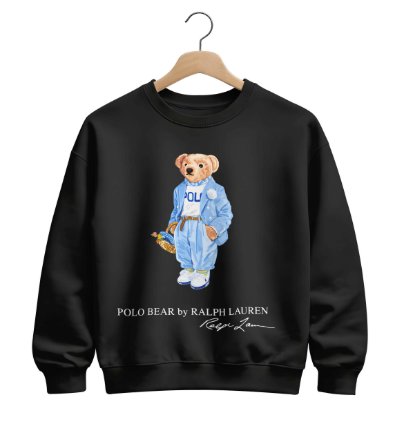 Polo Bear Carolina Blue Sweatshirt - Size Usa