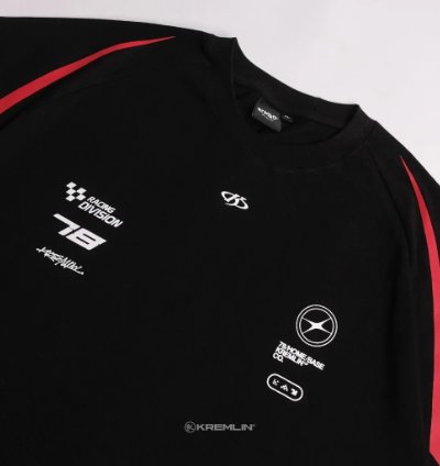 Kremlin Apex - Oversized Raglan Relaxed Fit Black T-shirt
