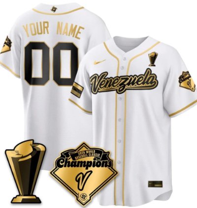 Custom Venezuela Baseball Jersey 2026 World Baseball Classic Champions Limited Stitched