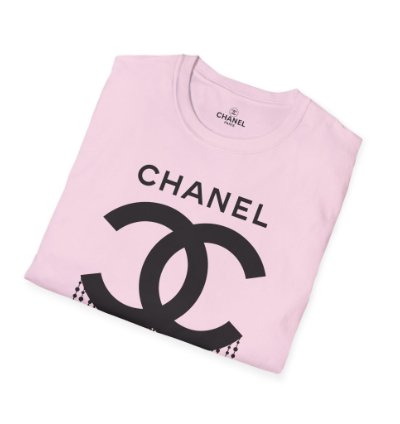 Chanel Logo Necklace Light Pink T-shirt - Size Usa