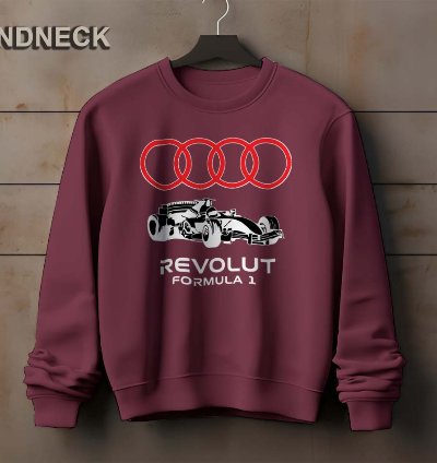 Audi F1 Car Logo Sweatshirt Elegant Design Us Size