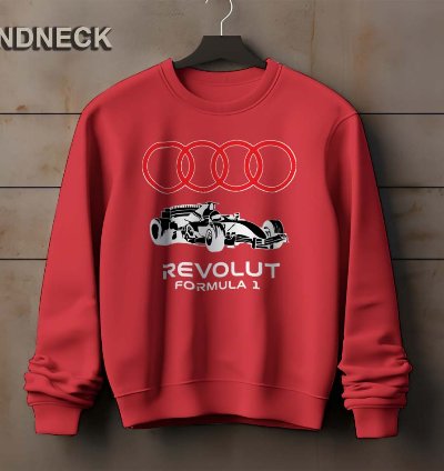 Audi F1 Car Logo Sweatshirt Elegant Design Us Size