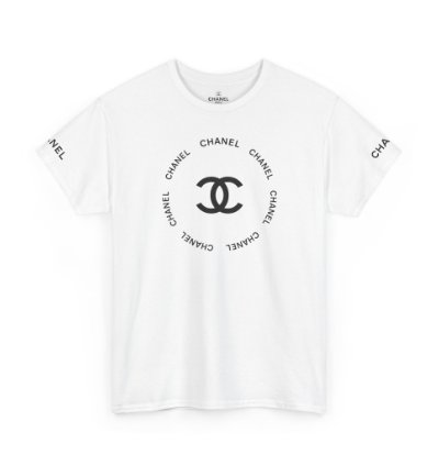 Chanel Logo Circle White T-shirt - Size Usa