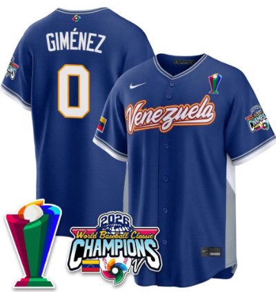 Andres Gimenez 0 Venezuela Baseball Jersey 2026 World Baseball Classic Champions Limited Stitched