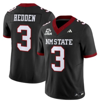 Trey Hedden Jersey 3 New Mexico State 2026 Vapor Limited Stitched Black