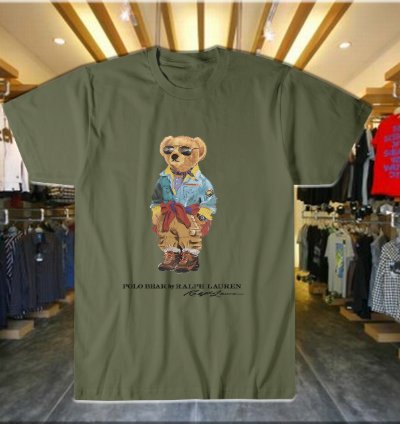 Polo Bear Shirt T Shirt Custom Bear Military Green Usa Size