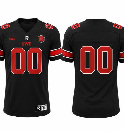 Custom Blank Name Uwe Bullets Football Jersey Home Vapor Patch All Stitched Black