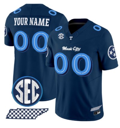 Custom Tennessee Vols Jersey Music City Edition Limited Stitched Navy