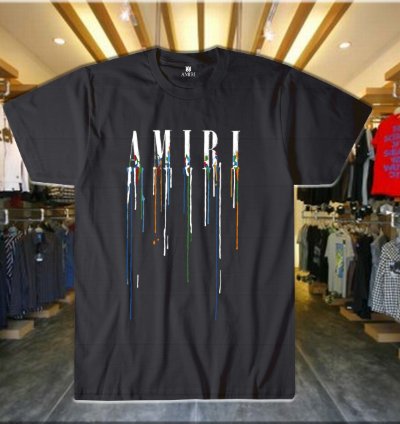 Drip Letter Print Unisex T-shirt Navy