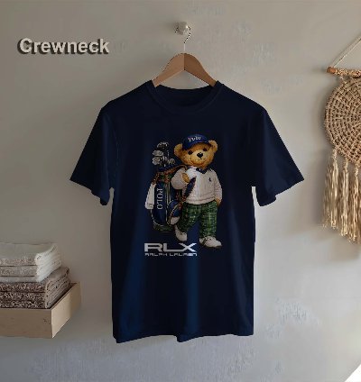 Polo T-shirt Bear Playing Golf Design For Men Us Size
