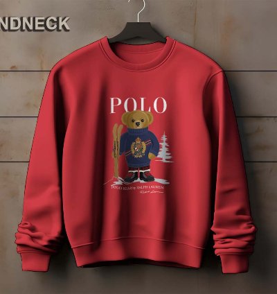Polo Logo Sweatshirt Elegant Ice Bear Ski Design Us Size