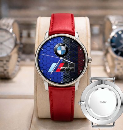 Bmw Logo Custom Analog Watch Stainless Steel Mens Bm1