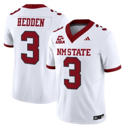 Trey Hedden Jersey 3 New Mexico State 2026 Vapor Limited Stitched White
