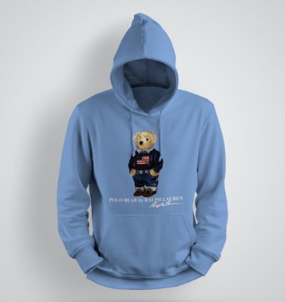 Classic Bear Hoodie Unisex Pullover Carolina Blue