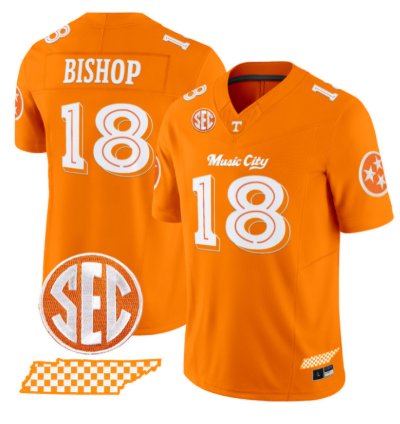 Desean Bishop Jersey 18 Tennessee Vols Music City Edition Stitched Orange