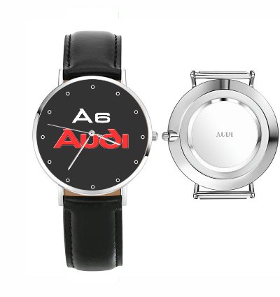 Audi A6 Logo Sport Watch Metal Band Stainless Steel
