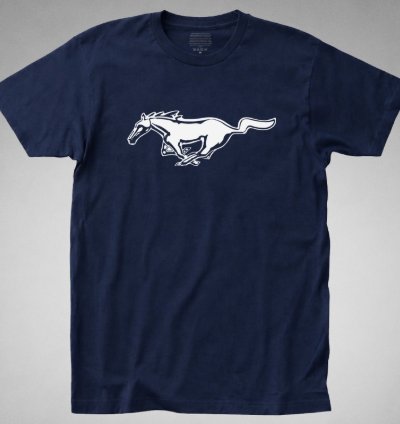 Mustang Navy T-shirt Muscle Car Auto Shelby Boss Automobile Classic 70s 80s Horse