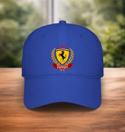 Ferrari Style Baseball Cap Blue Adjustable Racing Hat Premium Unisex Cap