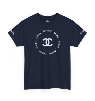 Chanel Logo Circle Navy T-shirt - Size Usa