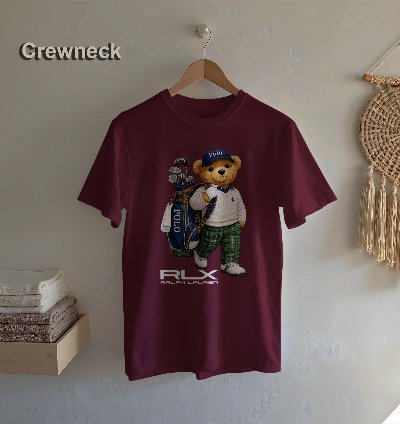 Polo T-shirt Bear Playing Golf Design For Men Us Size