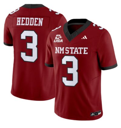Trey Hedden Jersey 3 New Mexico State 2026 Vapor Limited Stitched Crimson