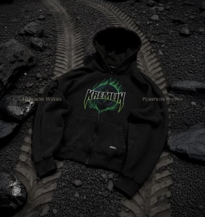 Kremlin Pumpkin - Zipper Hoodie Halloween Racing Black
