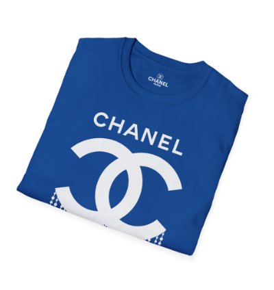 Chanel Logo Necklace Blue T-shirt - Size Usa