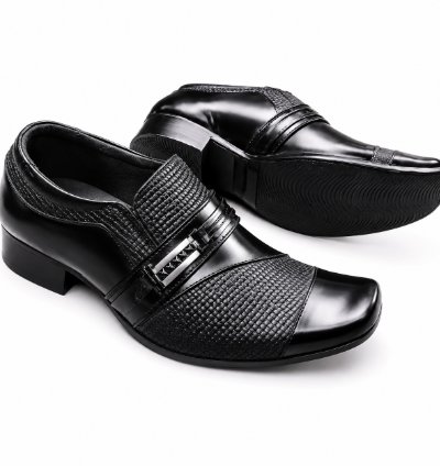 Mens Genuine Cow Leather Dress Shoes In Black