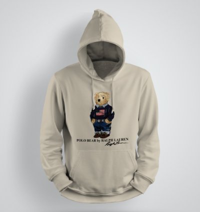 Classic Bear Hoodie Unisex Pullover Sand