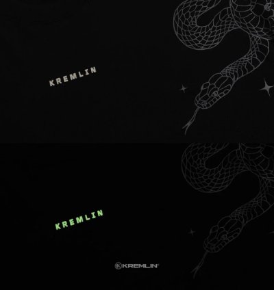 Kremlin Cobra - Oversized Glow In The Dark Relaxed Fit Black