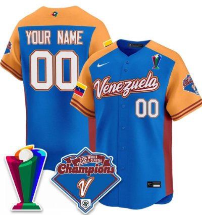 Custom Venezuela Baseball Jersey 2026 World Baseball Classic Champions Limited Stitched