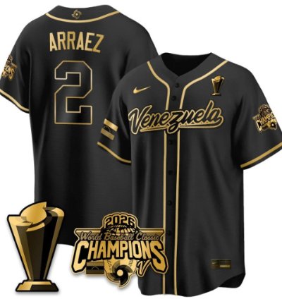 Luis Arraez 2 Venezuela Baseball Jersey 2026 World Baseball Classic Champions Limited Stitched