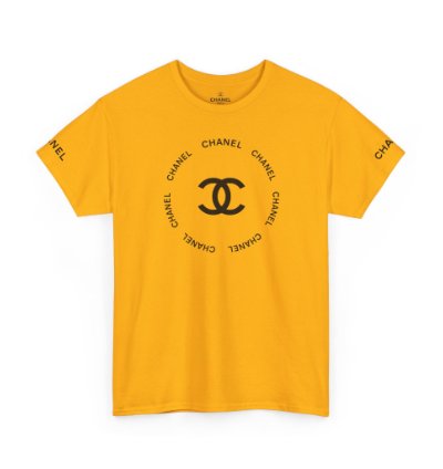 Chanel Logo Circle Gold T-shirt - Size Usa