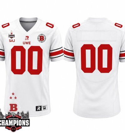 Custom Blank Name Uwe Bullets Football Jersey National Champions Patch All Stitched White