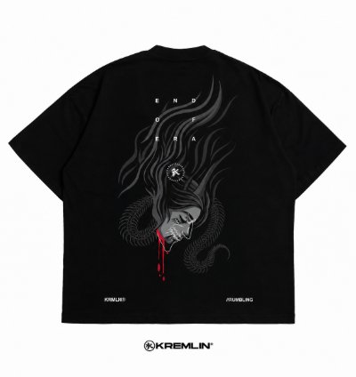 Kremlin Rumbling - T-shirt Oversized Fit Black - Anime Xperiental