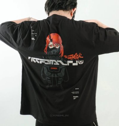 Kremlin Maxima - T-shirt Oversized Fit Black - Anime Xpremiental