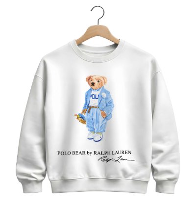 Polo Bear Carolina Blue Sweatshirt - Size Usa