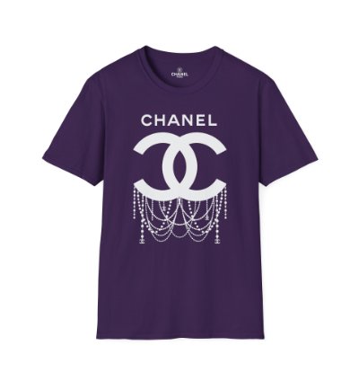 Chanel Logo Necklace Purple T-shirt - Size Usa