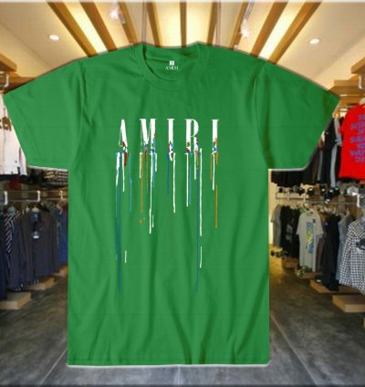 Drip Letter Print Unisex T-shirt Irish Green