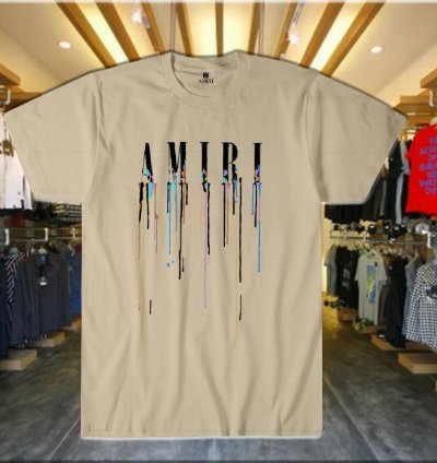Drip Letter Print Unisex T-shirt Sand